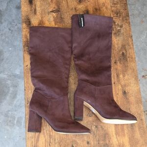 Express Brown Suede Knee-High Boots NWT Size 9